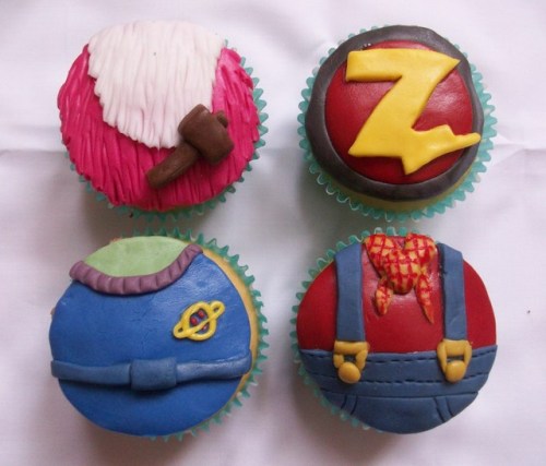 Toy Story Cupcakes. They are a vanilla cake topped with Nutella...