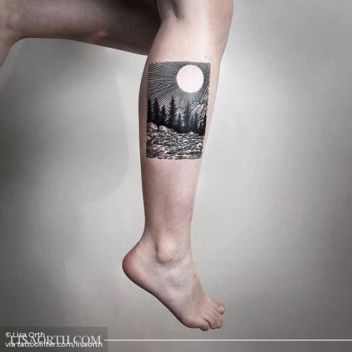 By Lisa Orth, done at Alleged Tattoo, Los Angeles.... lisaorth;calf;patriotic;landscape;united states of america;washington;facebook;location;nature;twitter;engraving;medium size