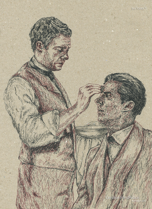 Inktober # 22 - Unlucky + Stitches “I fear this will need a few stitches, Holmes.” From @bluebellofbakerstreet ’s...