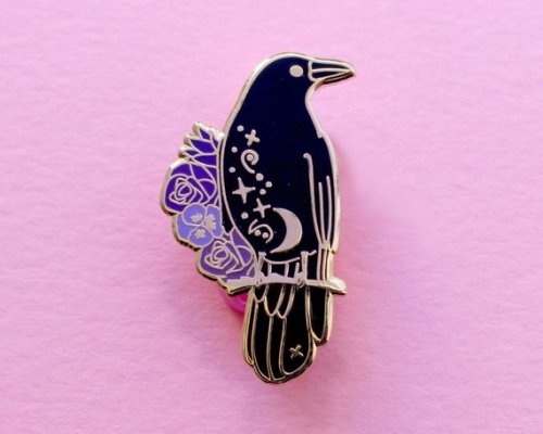 littlealienproducts:Cosmic Crow Pin byGlitterPunkJewellery...