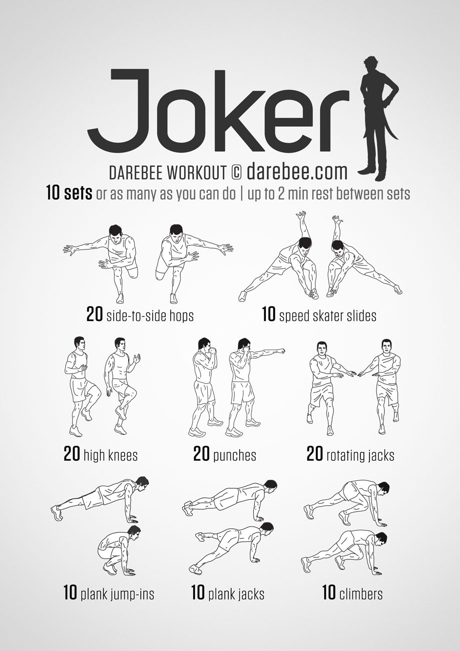 superhero fitspo (DC villains workouts from Darebee)