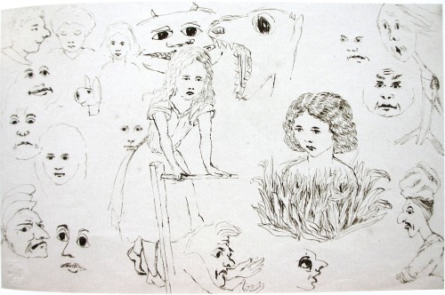 Lewis Carroll, preliminary sketches for 'Alice's Adventures under Ground', c. 1863