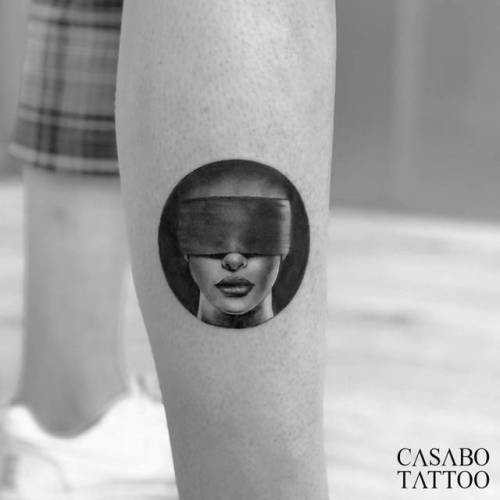By Ivan Casabò, done at Ganga Tattoo, Murcia.... geometric shape;calf;small;single needle;circle;tiny;casabo.tattoo;women;ifttt;little;medium size;other