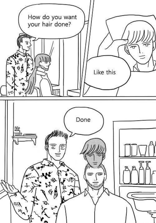 pinenappo:If Reigen was a barber (I love the #RedrawReigen tag...