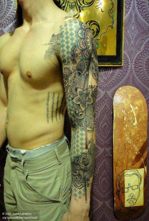By Xoïl · Loïc Lavenu, done at Needles'Side, Thonon-les-Bains.... pattern;huge;graphic;facebook;paisley;twitter;xoil;sleeve;other