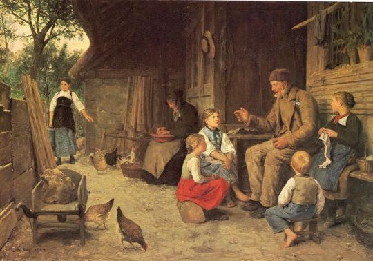 Grandfather Telling a Story, 1884, Albert Anker Medium: oil,canvas