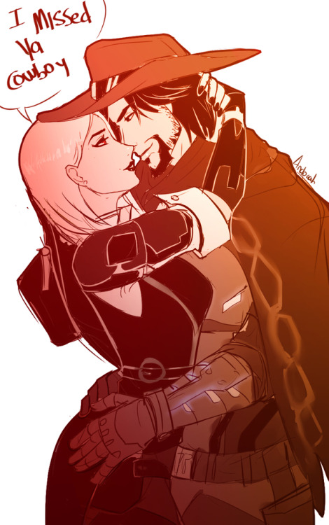 andorahleon:Ashe x McCree doodle ♥ commission ♥Hope you like...