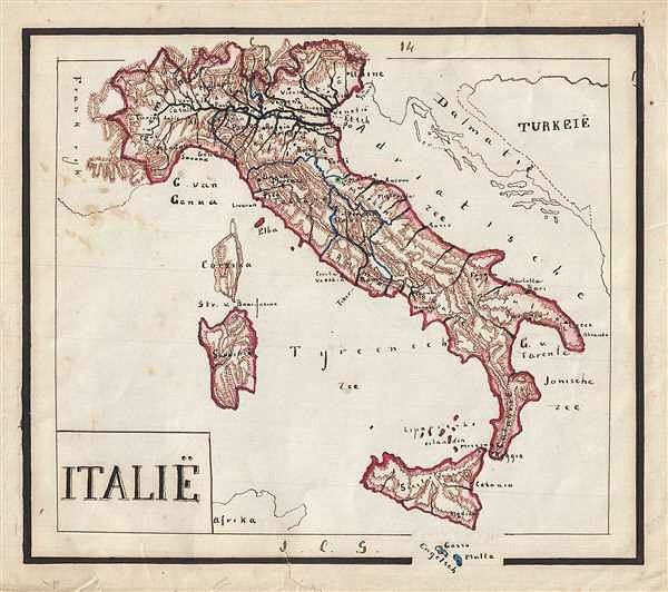 Geographicus Rare Antique Maps 1871 Sikkel Manuscript Map