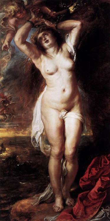 artist-rubens:Andromeda, Peter Paul RubensMedium: oil,board