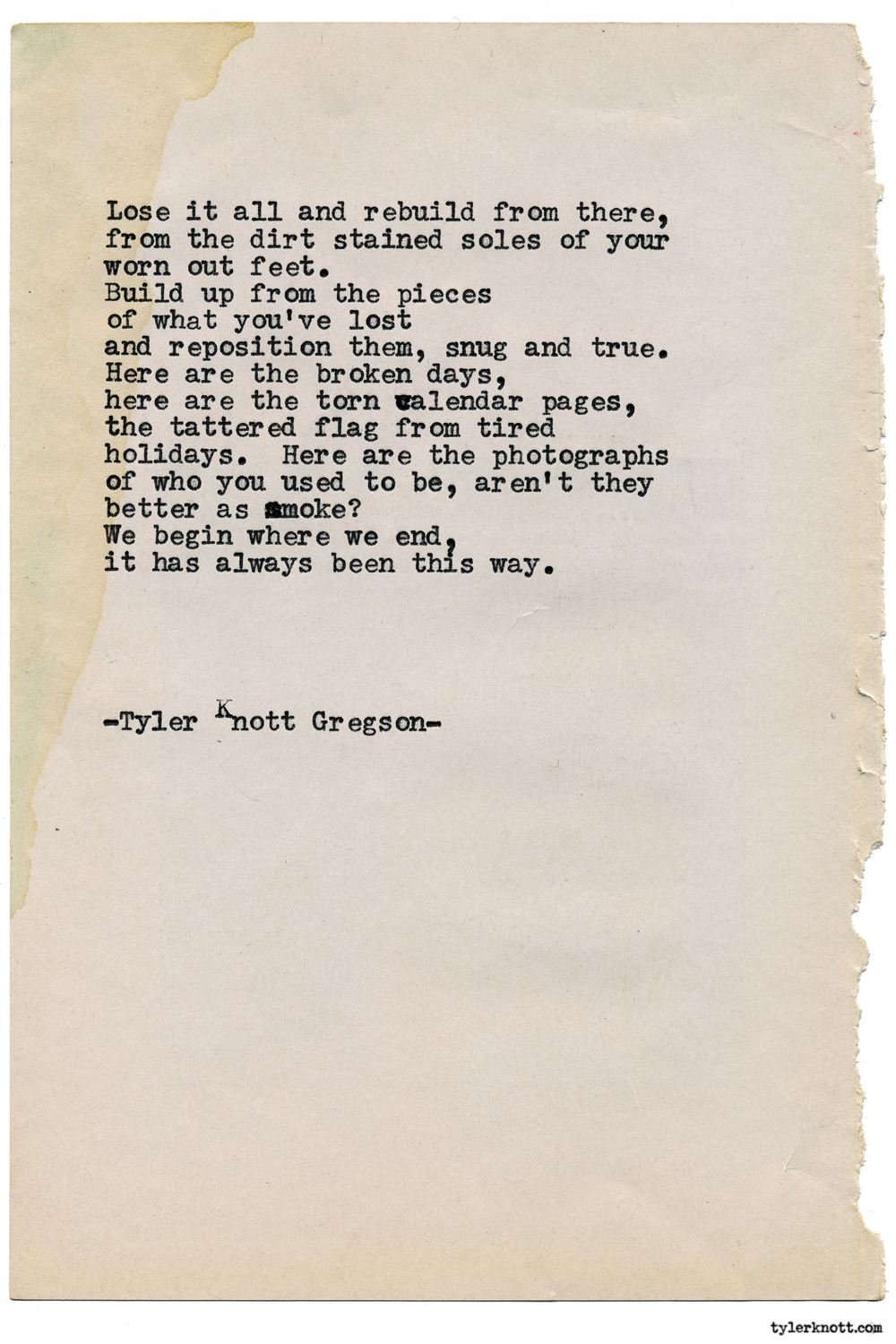 Tyler Knott Gregson — Typewriter Series #1547 by Tyler Knott Gregson...
