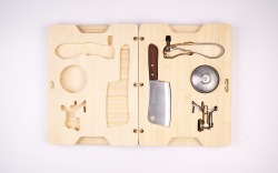 Loving this minimalist cutting board knife stove Loving this minimalist cutting board knife stove