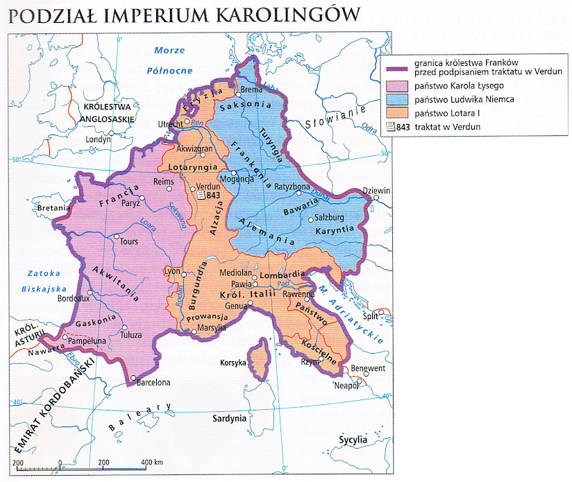 Podział Państwa Franków W 843 Notes from history — Imperium Karolingów