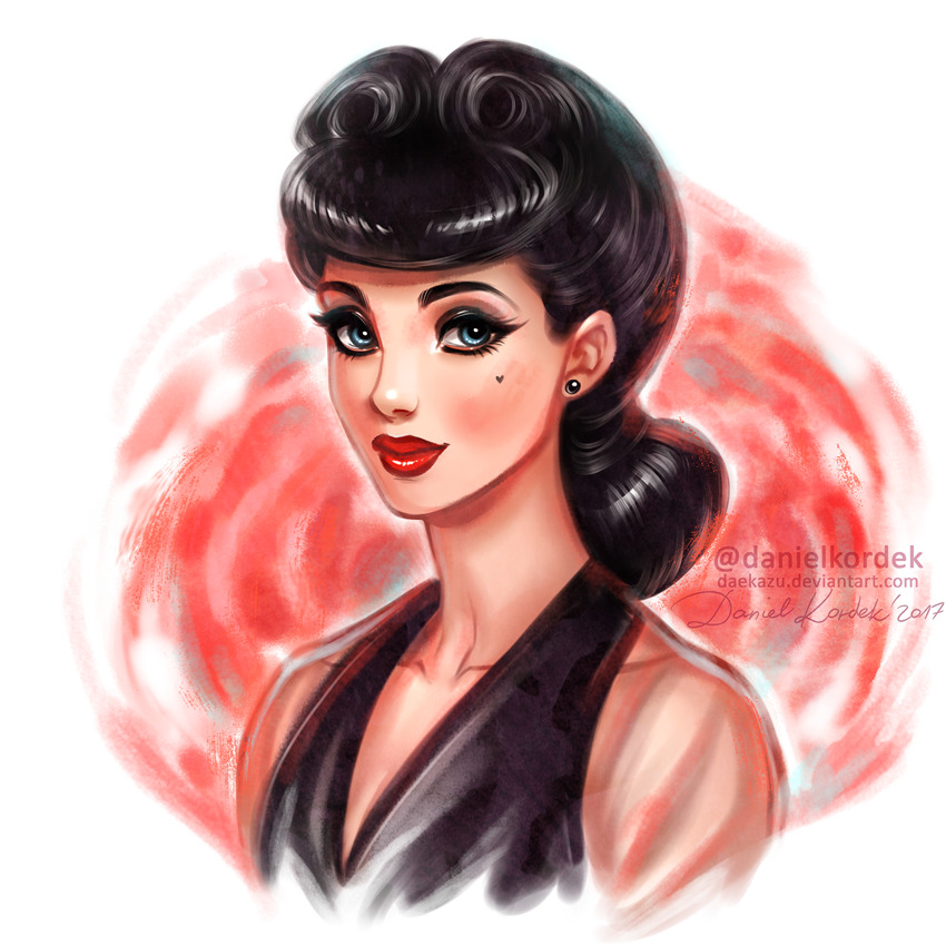 D A E K A Z U And Another Pin Up Beauty This Time Dark Haired