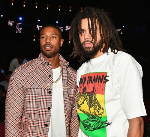 teamcole:J. Cole & Michael B. Jordan at the 2018 BET...