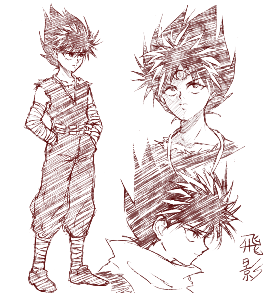 hiei doodles. i miss him