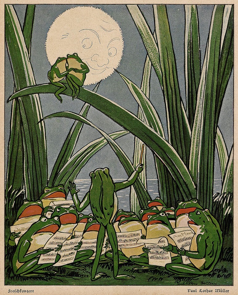 enchantedbook: â€œ Paul Lothar MÃ¼ller (1869-1956), â€˜Frog concertâ€™ (Frog concert), â€œthe peepshowâ€, 1909 â€