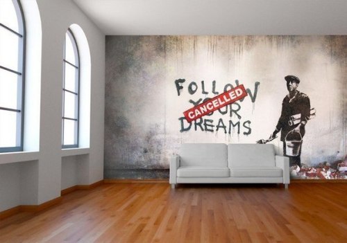 Depiction Of Banksy Style Graffiti On Your Bedroom