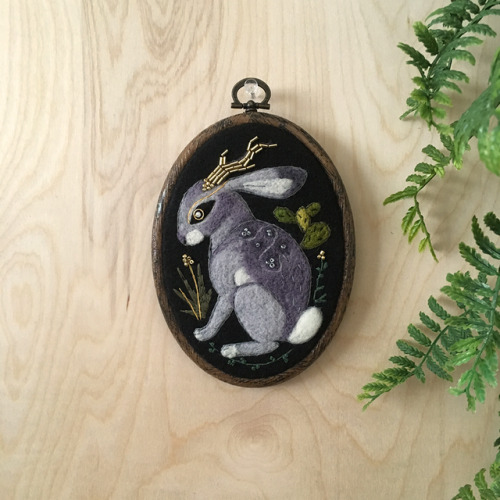 A gold-horned Jackalope made its way onto some wall art this...