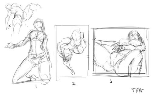 lejeanx3:Pose poll thumbnail roughs from Patreon. Final pose...