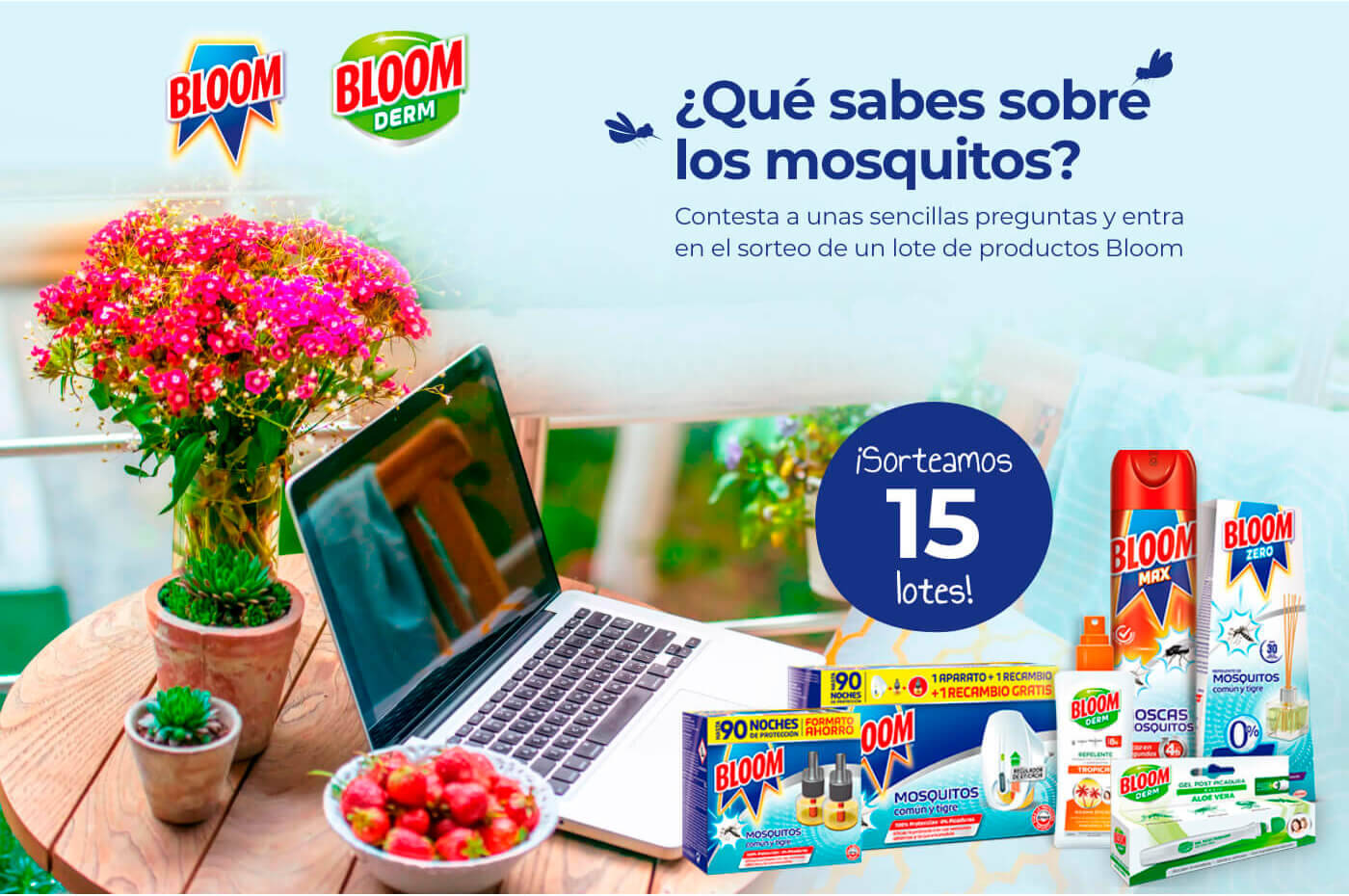 Contesta una encuesta sobre mosquitos y gana uno de los 15 lotes de productos Bloom que sortea Tu Casa Club
