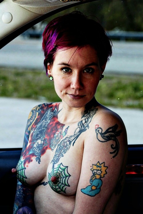 cora-slaine-nevermore:Wardrobe change ;) #tatted #boobies...