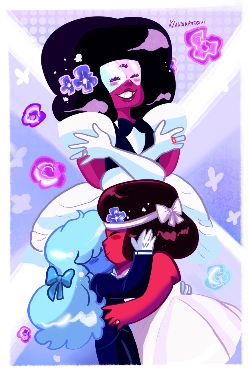my favorite couple of stevene universe ❤️😋 finished coloring for anniversary of ruby and sapphire
