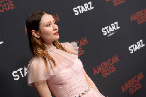 Emily Browning attends the LA premiere of American Gods