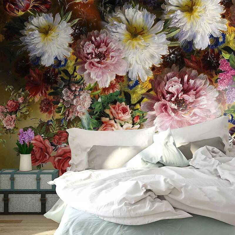 BVM Home — How do you like this bold floral wallpaper mural?...