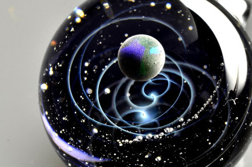 awesome-picz:Space Glass: Planets And Galaxies Trapped In Tiny...