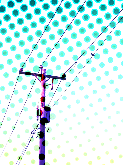 ek art telephone pole digital art color halftone halftone