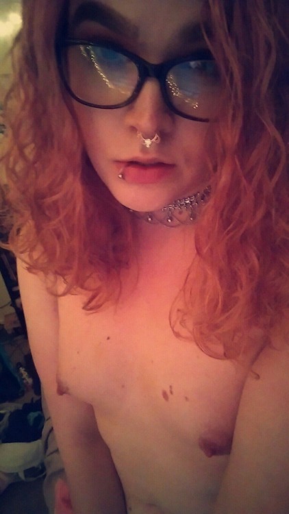 kinkytransandconfident:New piercings! One of the photos is...