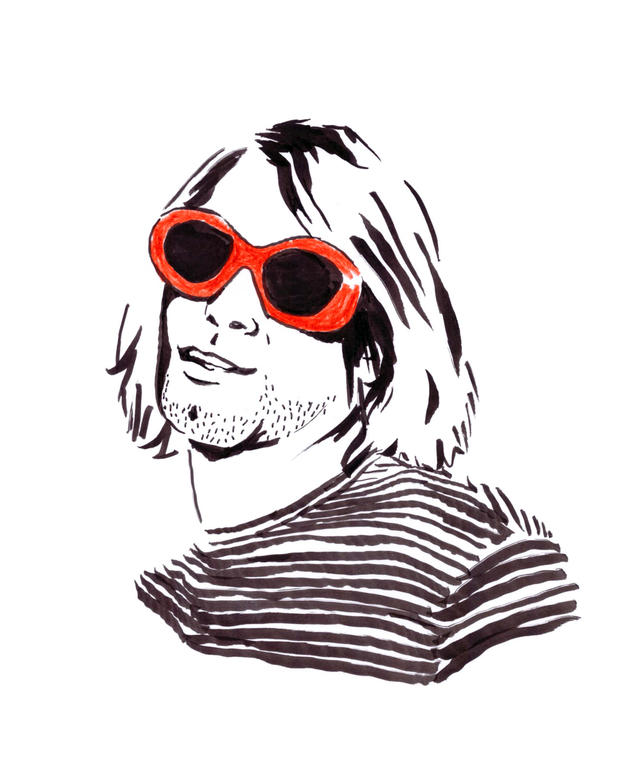 Julia Bourdet Draws For An Article About Kurt Cobain In The