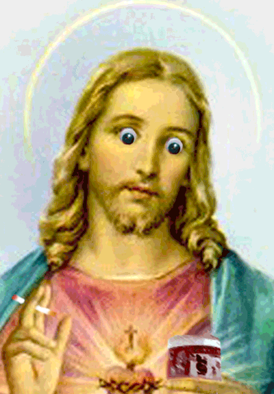 Image result for funny make gifs motion images of jesus christ staring at satan
