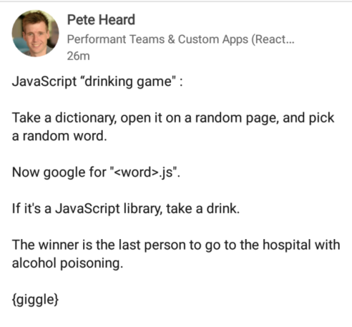 programmerhumour:Javascript Drinking game