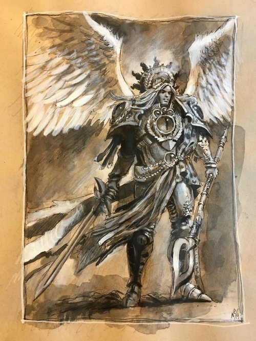 wh40kartwork:Sanguinius by Neil Roberts