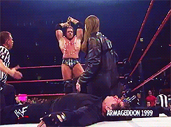 art imitated life — Stephanie McMahon turns heel at Armageddon 1999...