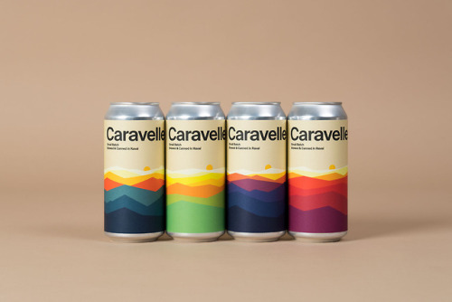 spain barcelona hey studio graphic design series rainbow landscape beer can caravelle
