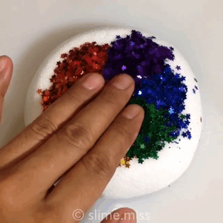 slime floam stars hands irl poking trypophobia rainbow stim stimming sensory