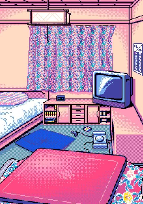 pixel art suburbia paradise dreamz vaporwave