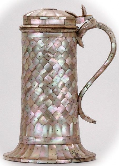 treasures-and-beauty:Mother of pearl beer stein, 1600s, Europe