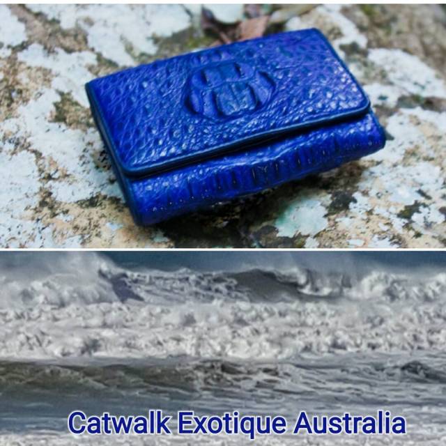 Australian Made! Crocodile Handbag CatwalkExotique — Tanzanite Blue crocodile purse/wallet… On ...