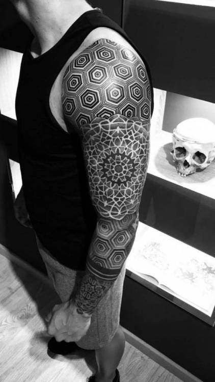 hexagon pattern tattoo