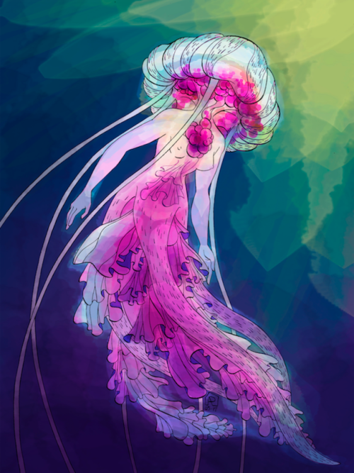 mermaid jellyfish mermay monster girl sea creatures she& 039;s beauty she& 039;s grace she hasn& 039;t got a face