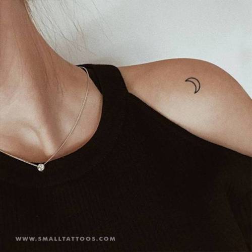 Moon crescent outline temporary tattoo, get it here ►... astronomy;crescent moon;minimalist;temporary;moon
