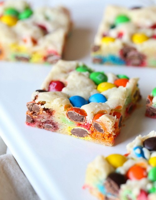 kawaii-food-is-kawaii:M&Ms COOKIE BARS