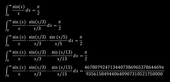 Themathkid: Borwein Integrals. Really, Math?... | Visualizing Math