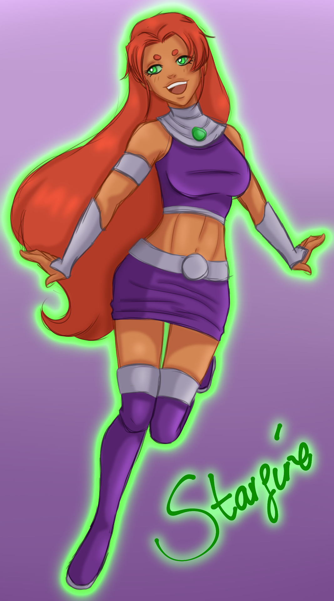 Zyalahdoodles Very Quick Colour Sketch Of Starfire Today I Was