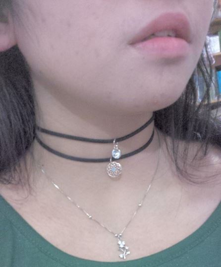 my face pastel aesthetic pastel choker holographic mine me LOOK AT ME IM LIKE CUTE