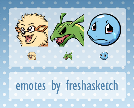 some pokemon emotes I really enjoyed making :)