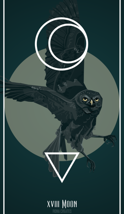 fionacreates:XVIII MoonBird Tarot